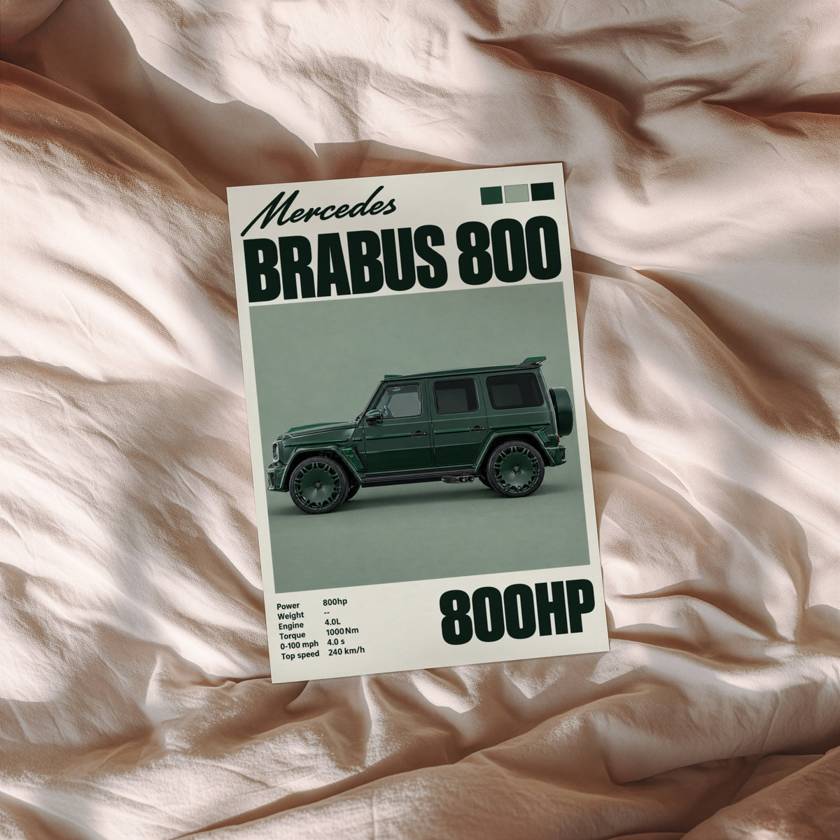 Vintage Mercedes Brabus 800 Print, Car Wall Art