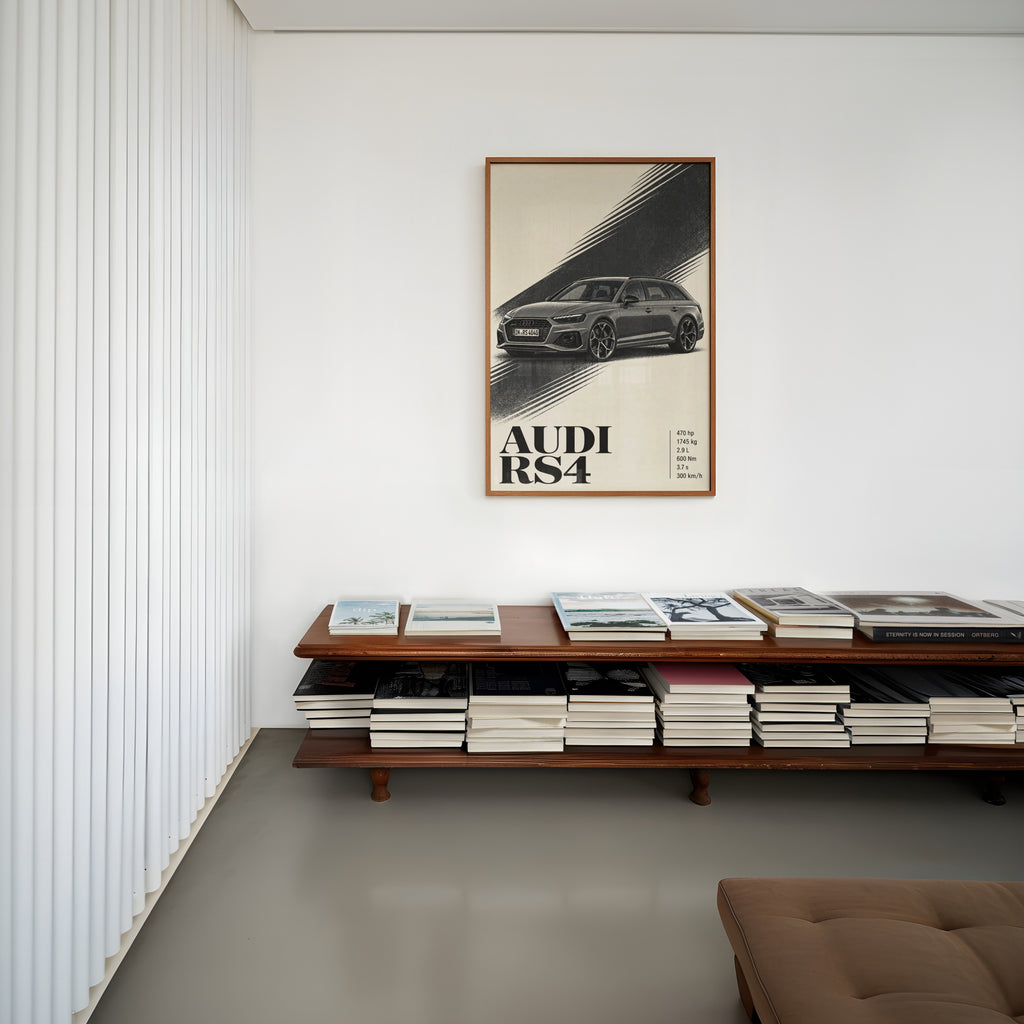 Vintage Audi RS4 Avant Print, Car Wall Art