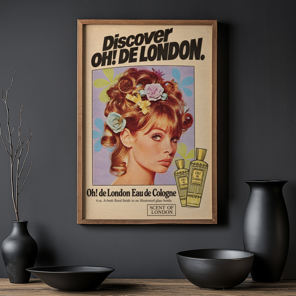 Vintage Perfume Poster, 1960s Fashion Wall Art, Retro Print