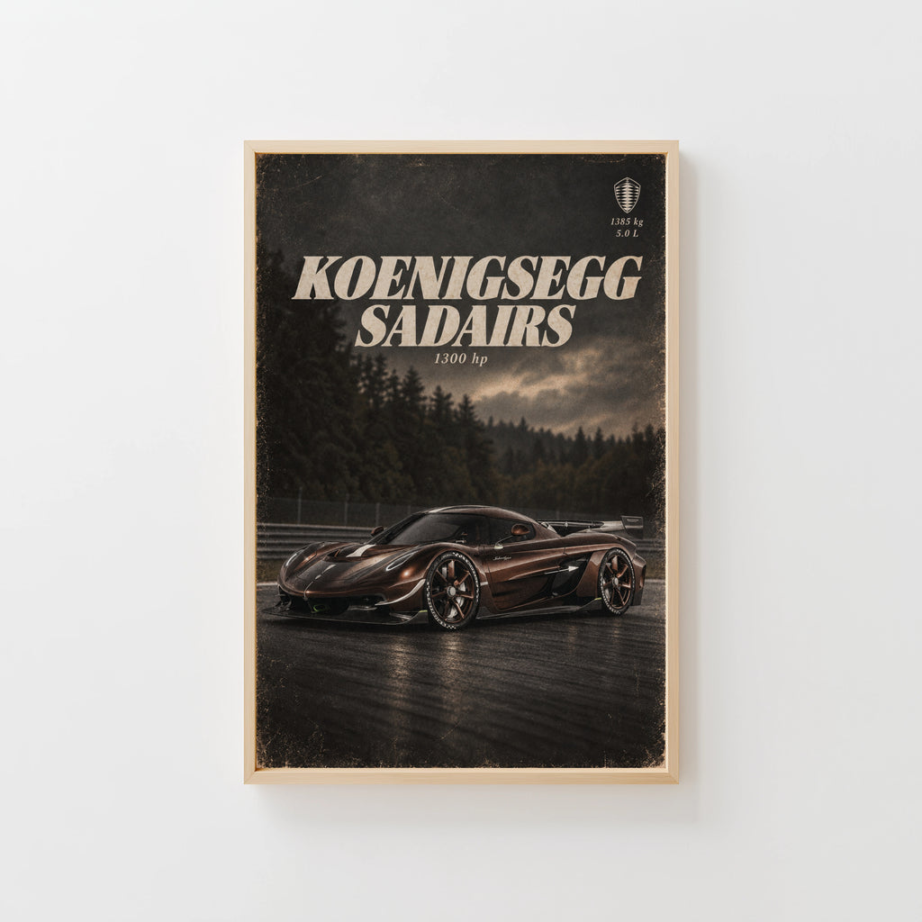 Vintage Koenigsegg Sadairs Hypercar Print
