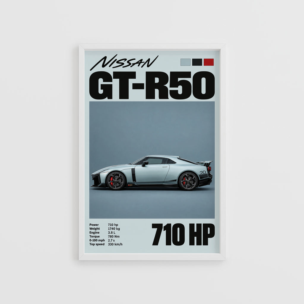 Vintage Nissan GT-R50 Print, Car Wall Art