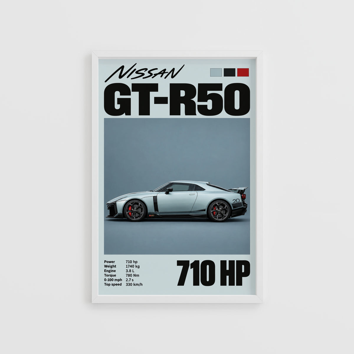 Vintage Nissan GT-R50 Print, Car Wall Art