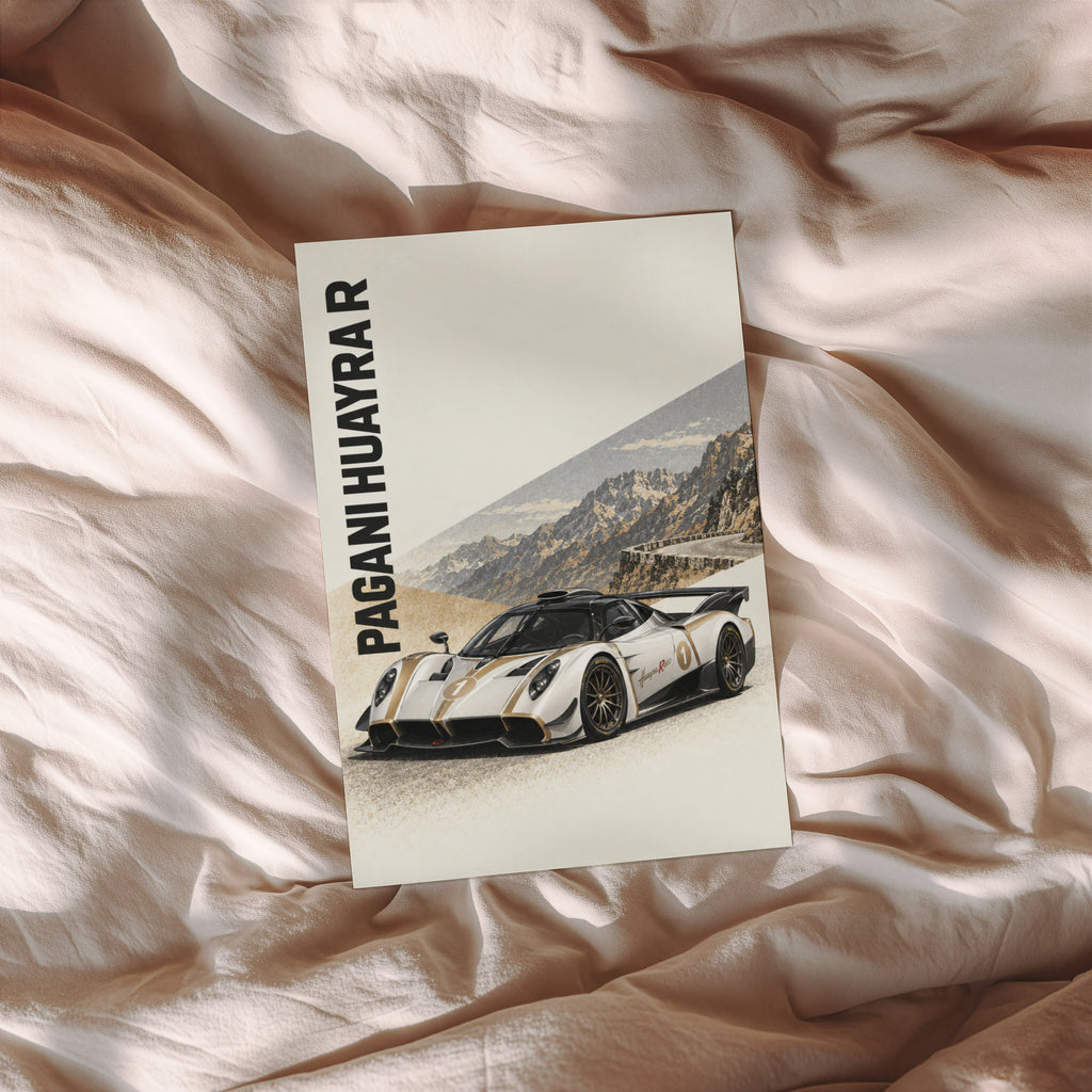Vintage Pagani Huayra R Print, Car Poster, Wall Art