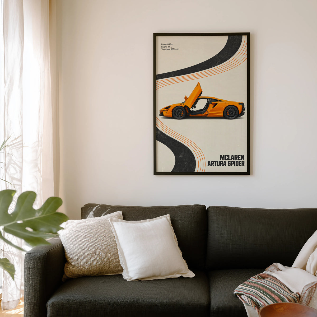 Vintage McLaren Print, Supercar Wall Art