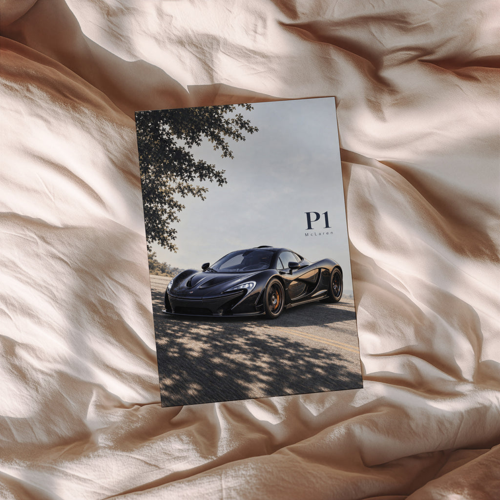 Vintage McLaren P1 Print, Supercar Wall Art