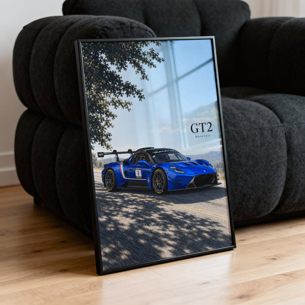 Vintage Maserati GT2 Print, Racing Car Wall Art