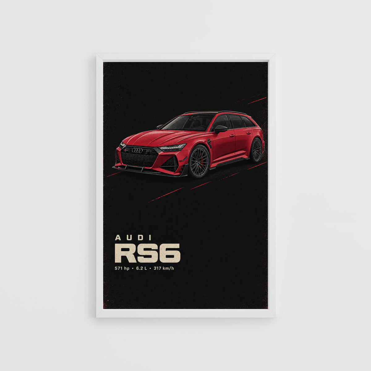 Vintage Audi RS6 Avant Print, Car Wall Art