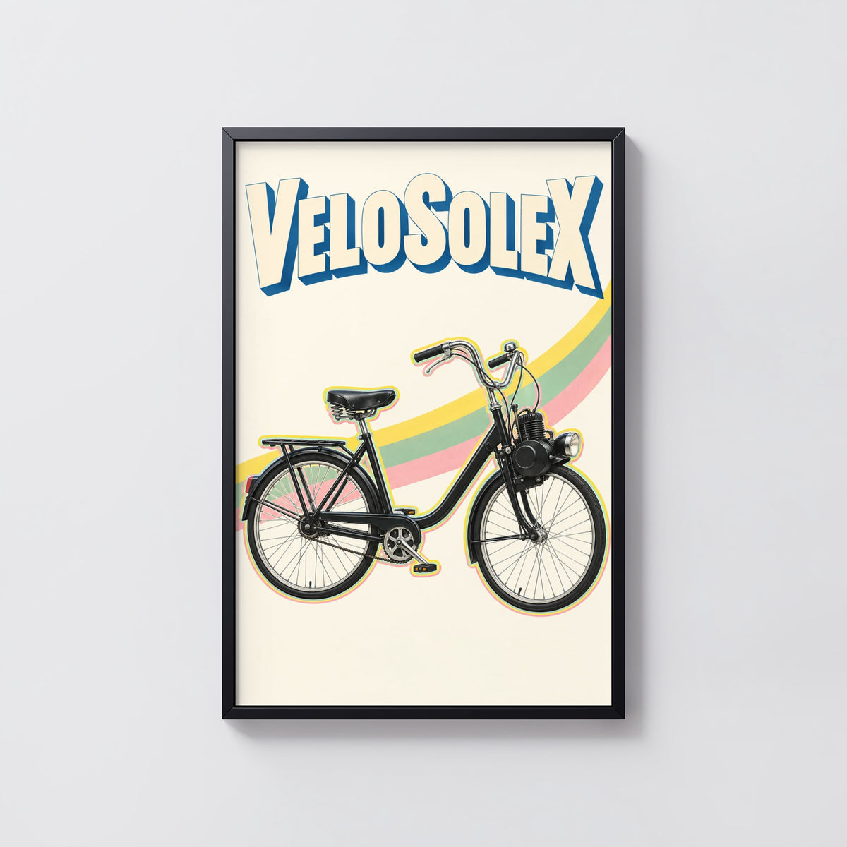 Vintage Velosolex Poster, Moped Wall Art, Cycling Print