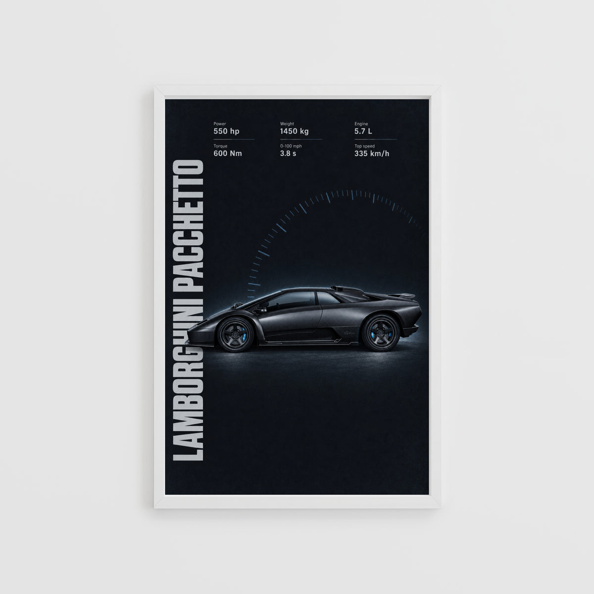 Vintage Lamborghini Print, Supercar Wall Art