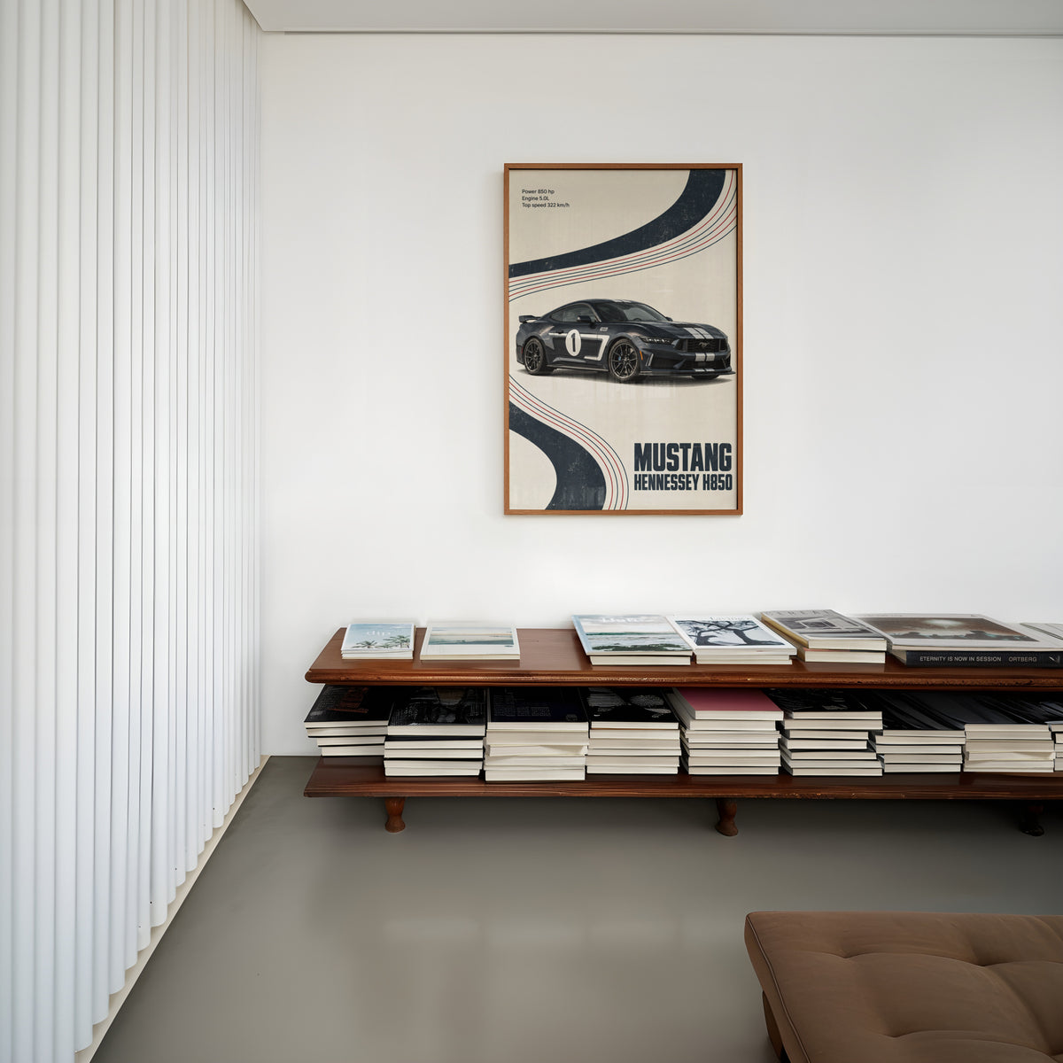 Vintage Mustang Hennessey H850 Print, Car Poster