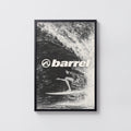 Vintage Barrel Surf Print, Surfer Poster, Wave Wall Art