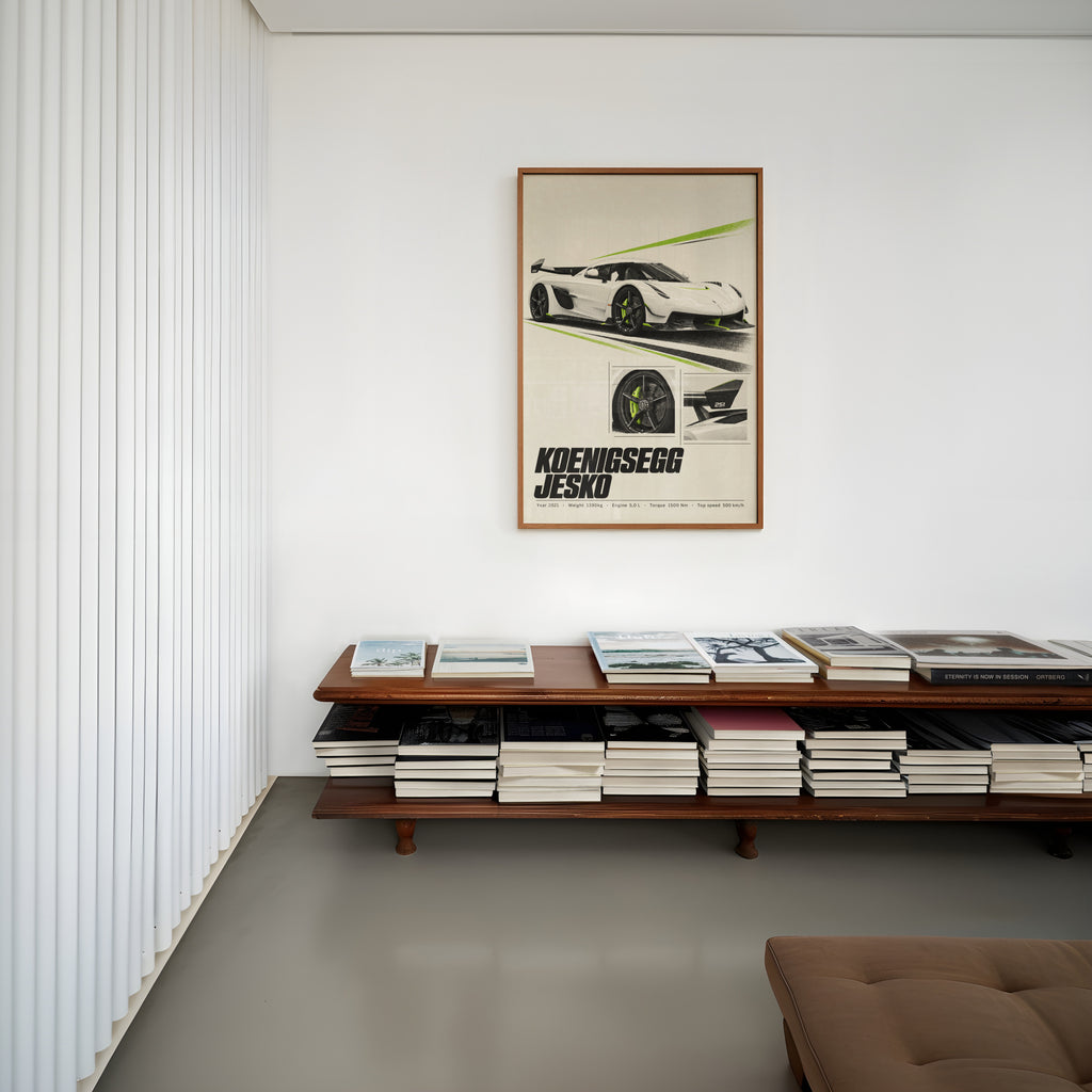 Vintage Koenigsegg Jesko Print, Hypercar Wall Art