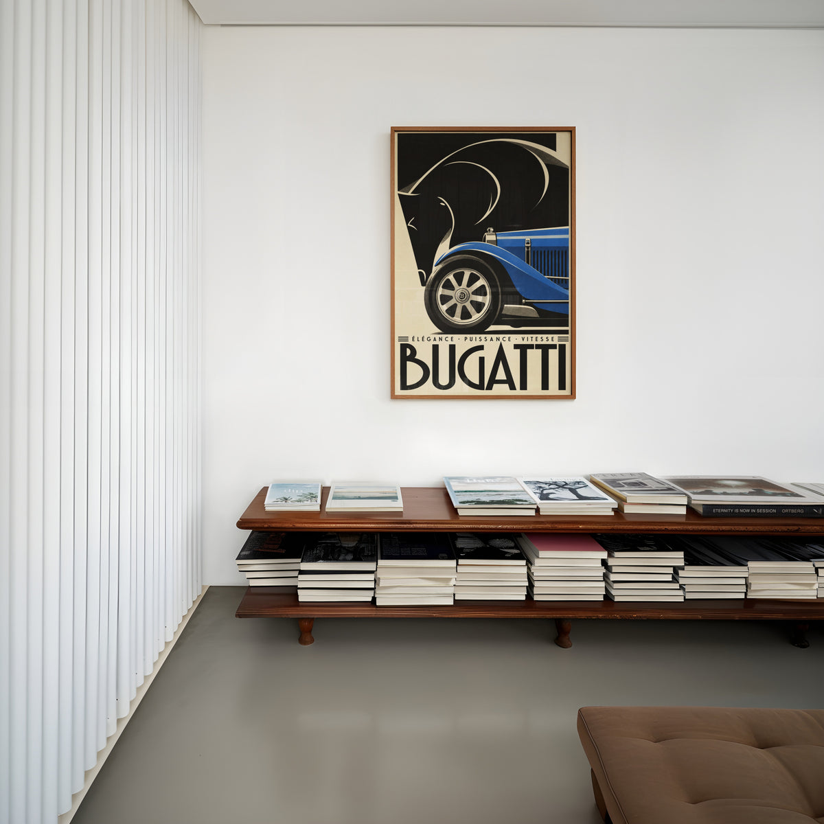 Vintage Bugatti Poster, Art Deco Wall Art, Car Print