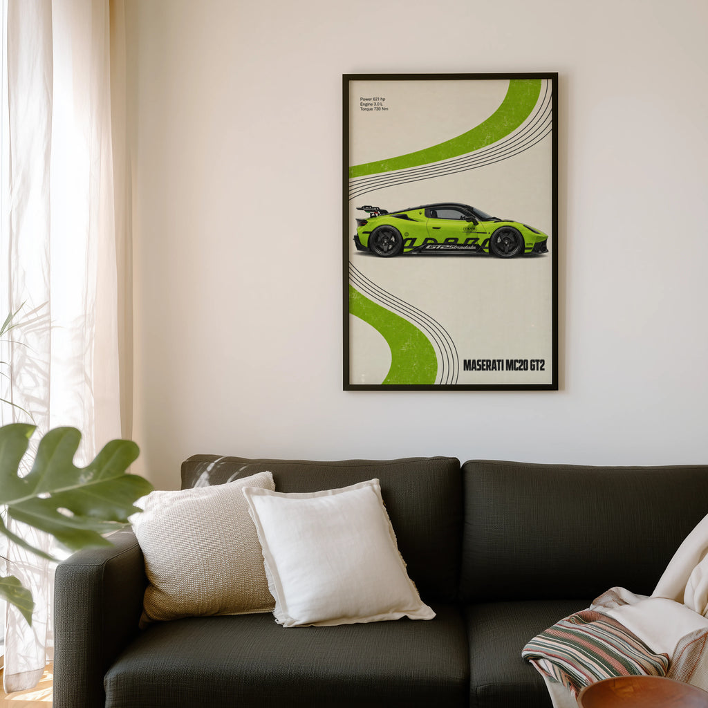 Vintage Maserati MC20 GT2 Print, Car Wall Art