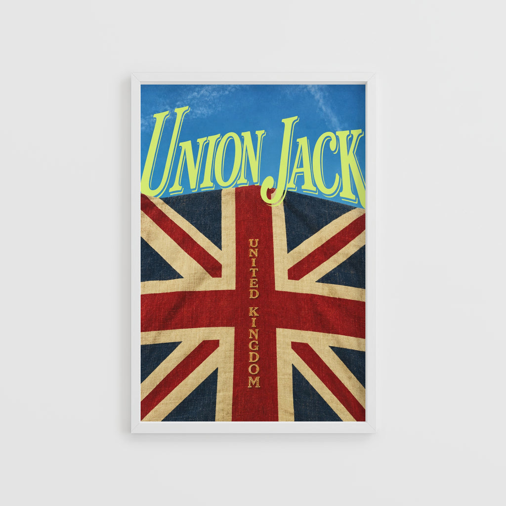 Vintage Union Jack Poster, British Flag Wall Art, UK Print