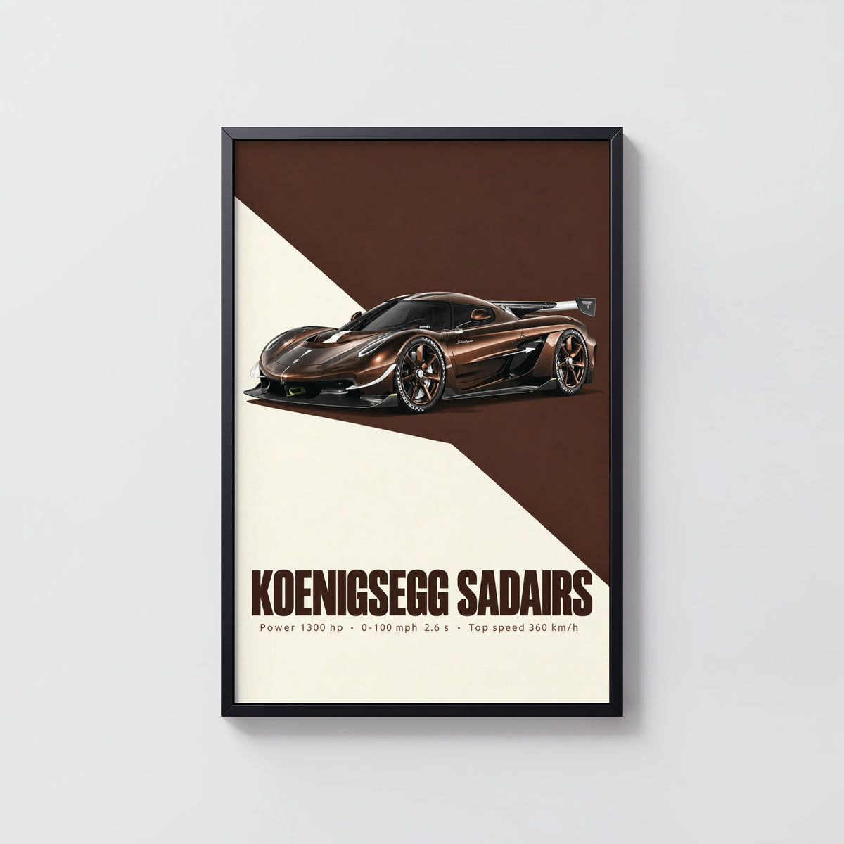 Vintage Koenigsegg Print, Hypercar Wall Art