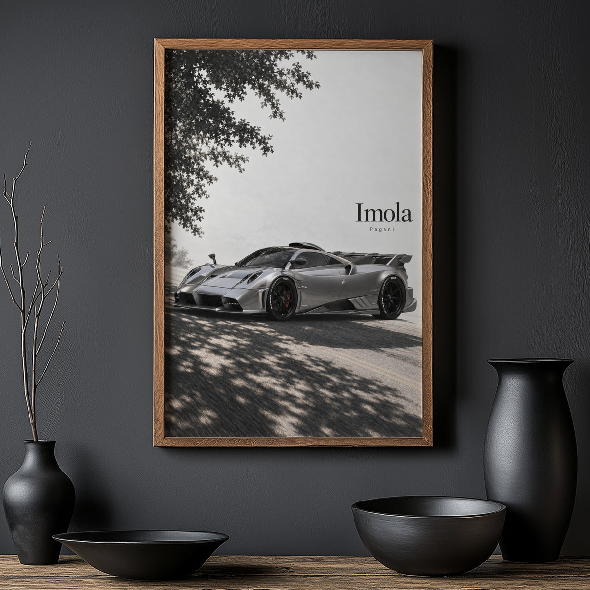 Vintage Pagani Imola Print, Supercar Wall Art