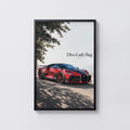 Vintage Bugatti Divo Lady Bug Print, Car Wall Art