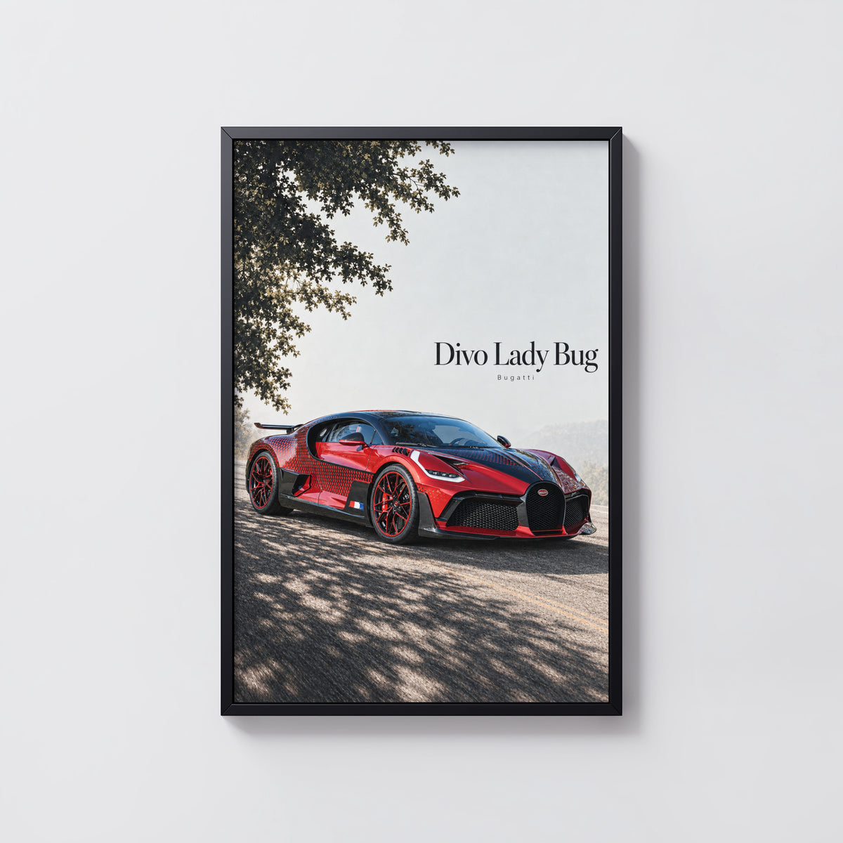 Vintage Bugatti Divo Lady Bug Print, Car Wall Art