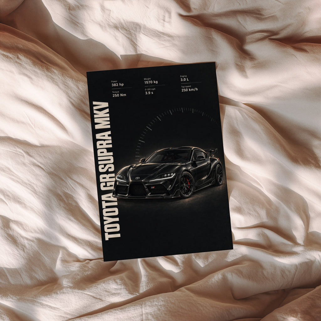 Vintage Toyota GR Supra Print, Car Wall Art