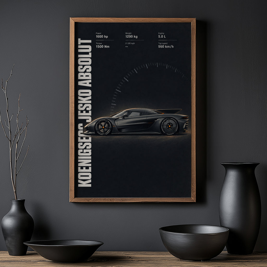 Vintage Koenigsegg Jesko Absolut Car Print