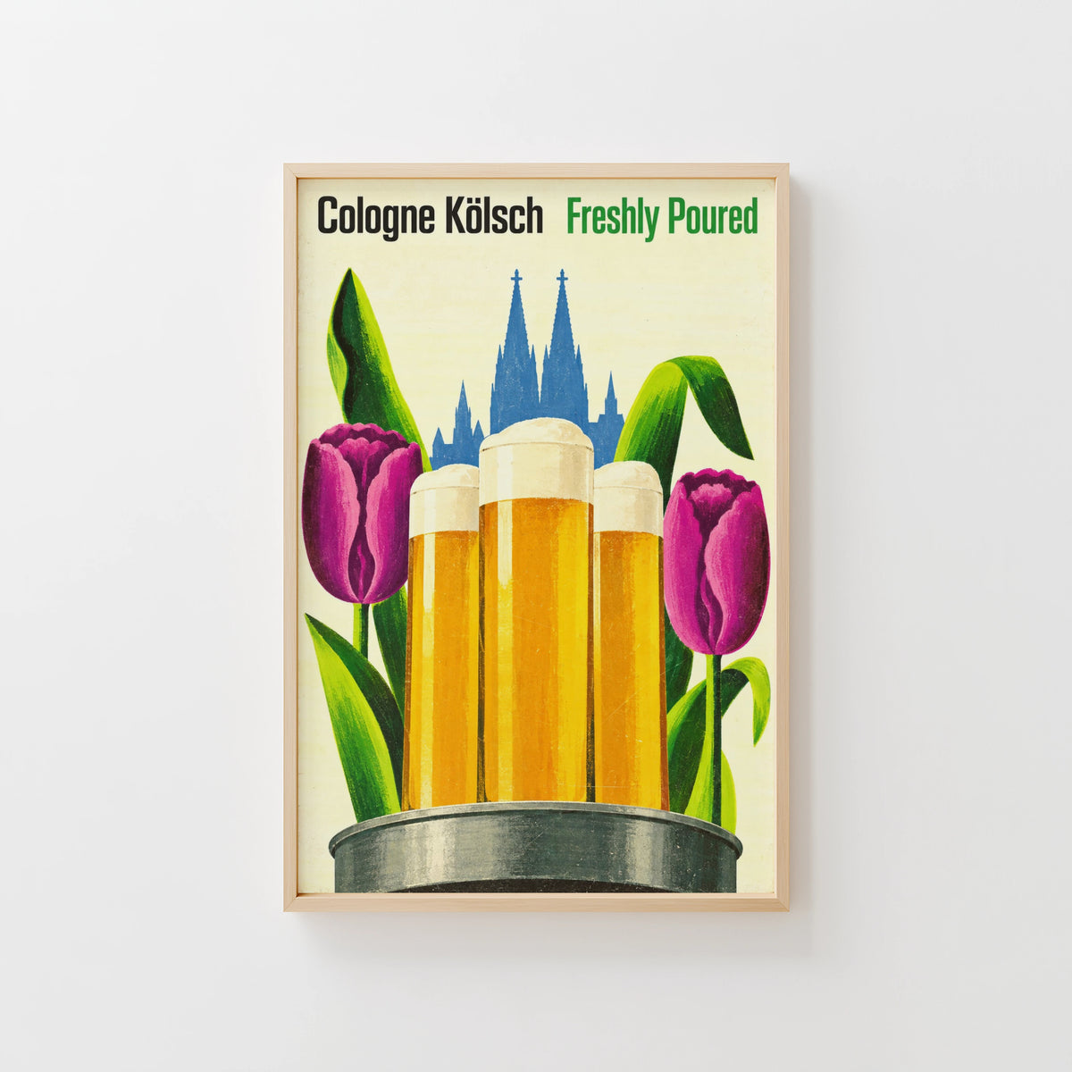 Vintage Cologne Kolsch Beer Print, Tulip Poster
