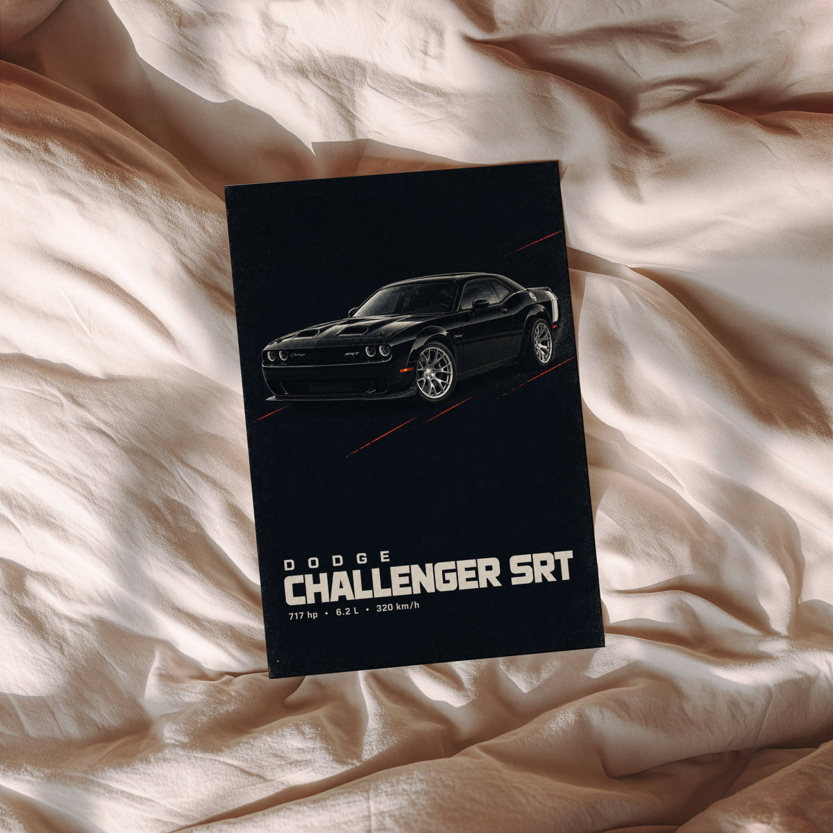 Vintage Dodge Challenger SRT Print, Muscle Car Art