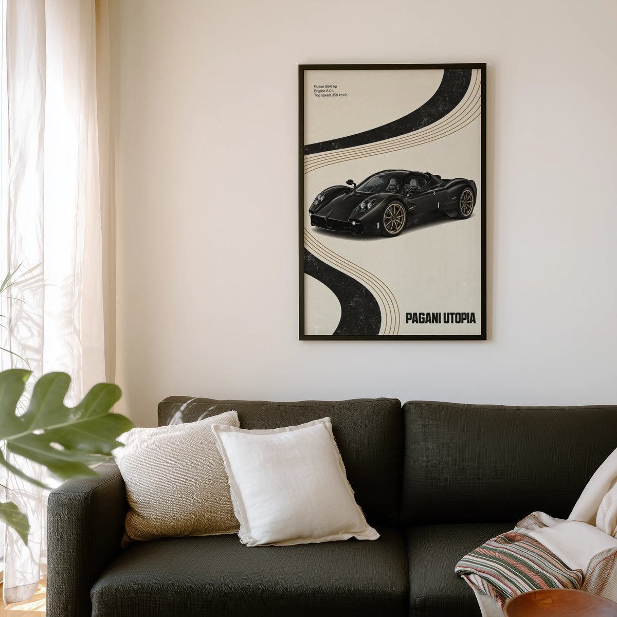 Vintage Pagani Utopia Print, Hypercar Wall Art