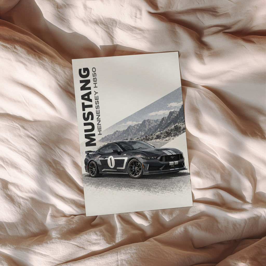 Vintage Mustang Print, Car Poster, Hennessey H850