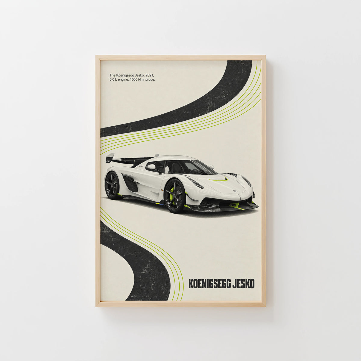 Vintage Koenigsegg Jesko Print, Car Wall Art