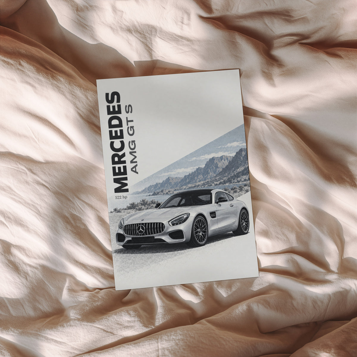Vintage Mercedes AMG GT S Print, Car Wall Art