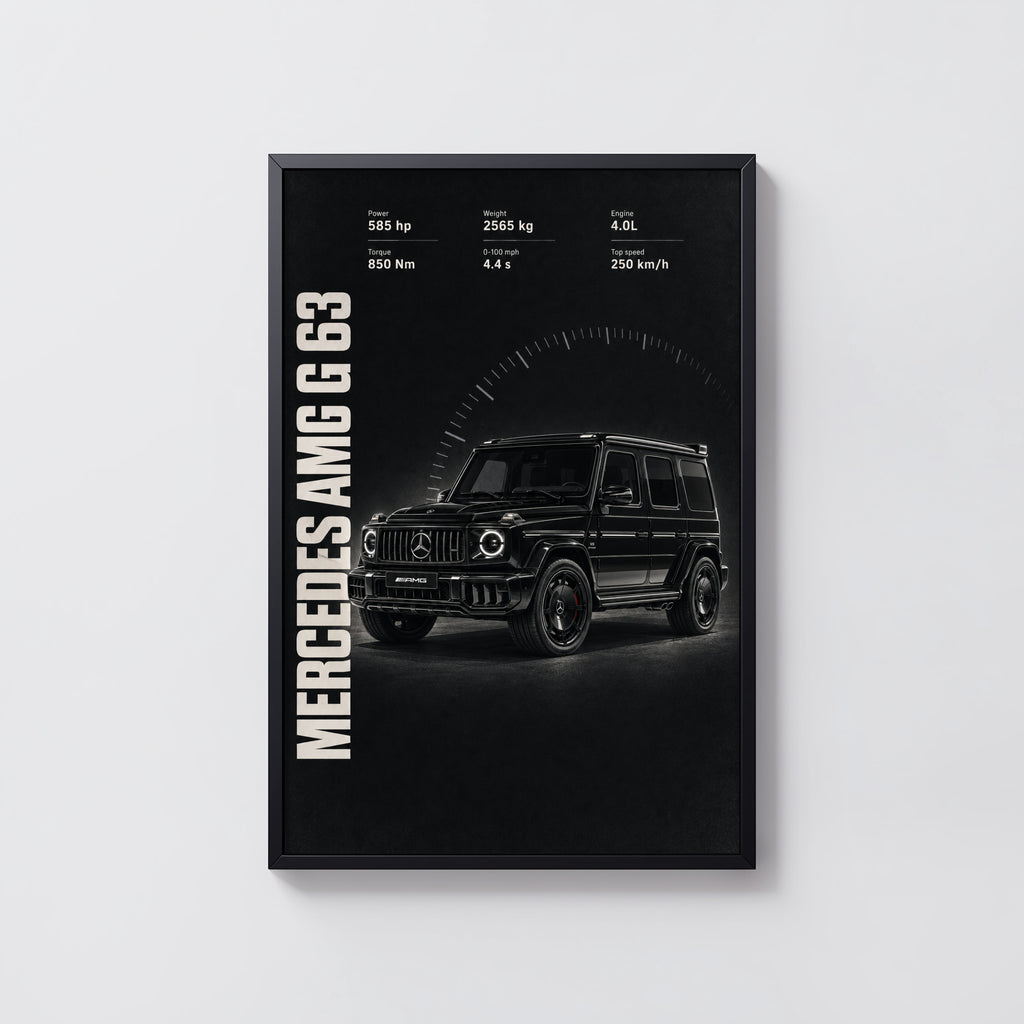 Vintage Mercedes AMG G63 Print Poster, Car Wall Art