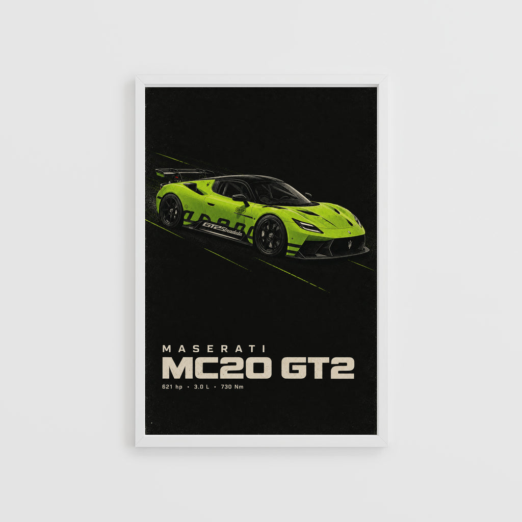 Vintage Maserati MC20 GT2 Print, Race Car Wall Art