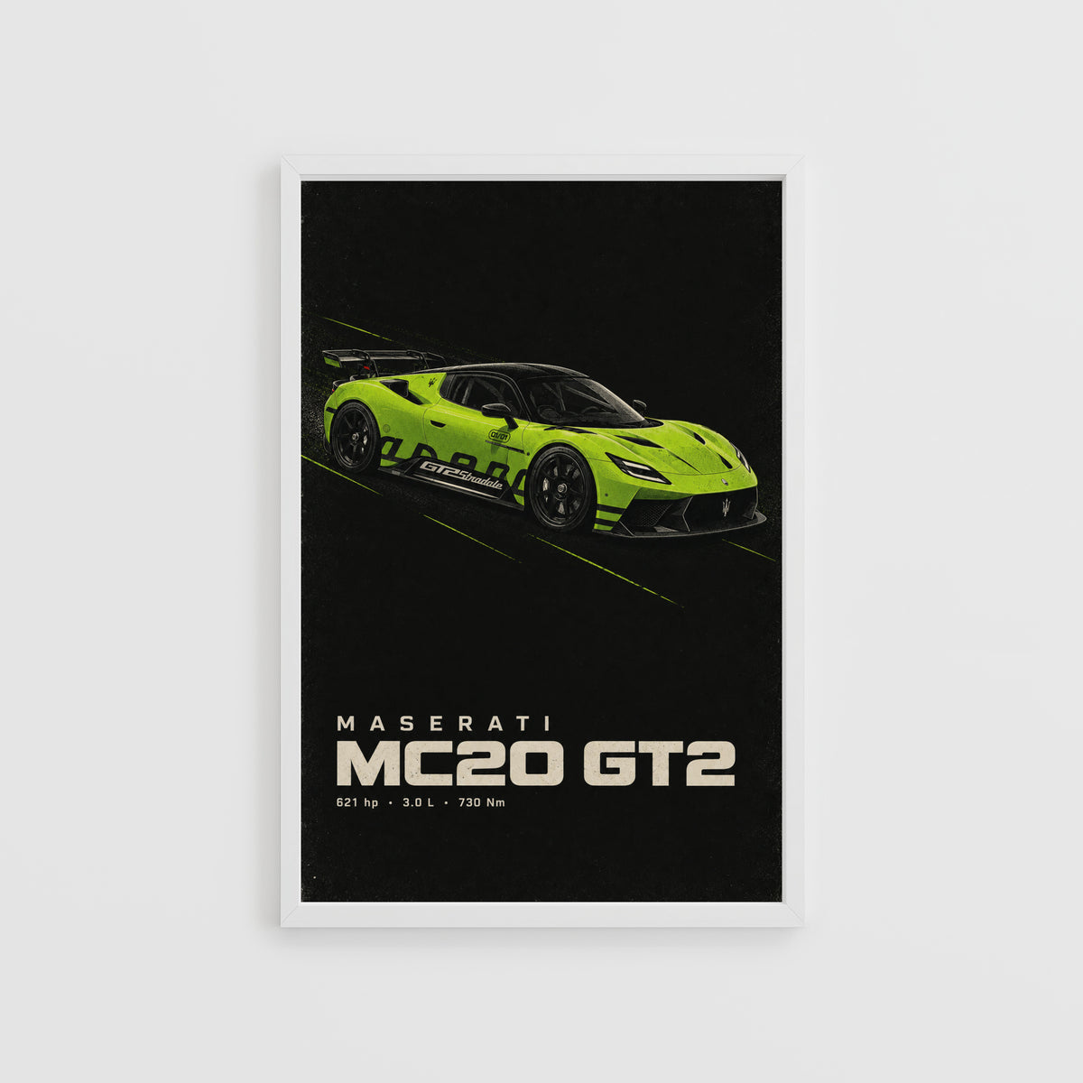 Vintage Maserati MC20 GT2 Print, Race Car Wall Art