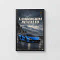 Vintage Lamborghini Revuelto Print, Supercar Art