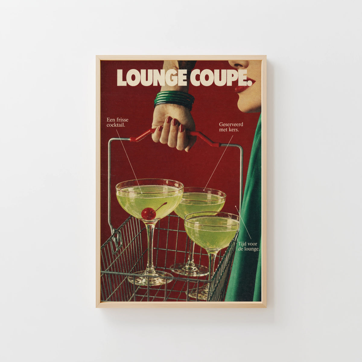 Vintage Cocktail Poster, Retro Bar Wall Art, Print