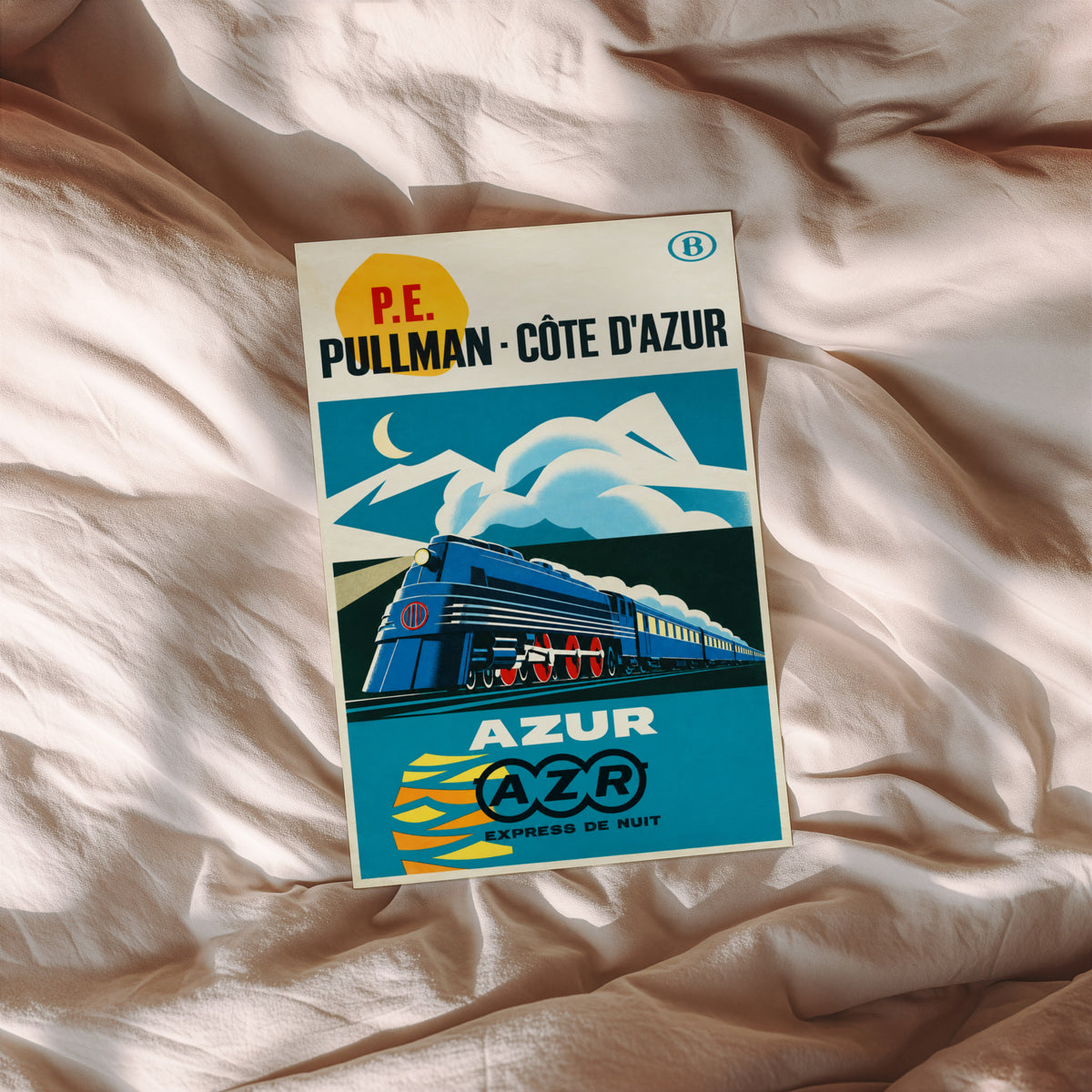 Vintage Print Poster, Pullman Cote d'Azur Train Art