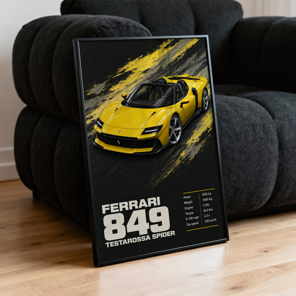Vintage Ferrari Testarossa Spider Print, Car Art