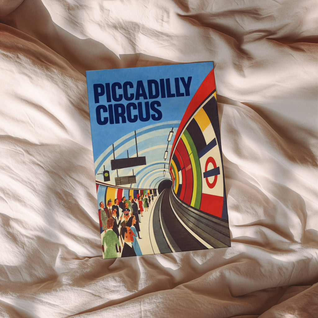 Vintage Piccadilly Circus Poster, London Underground Wall