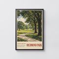 Vintage Richmond Park London Poster, Parkland Print
