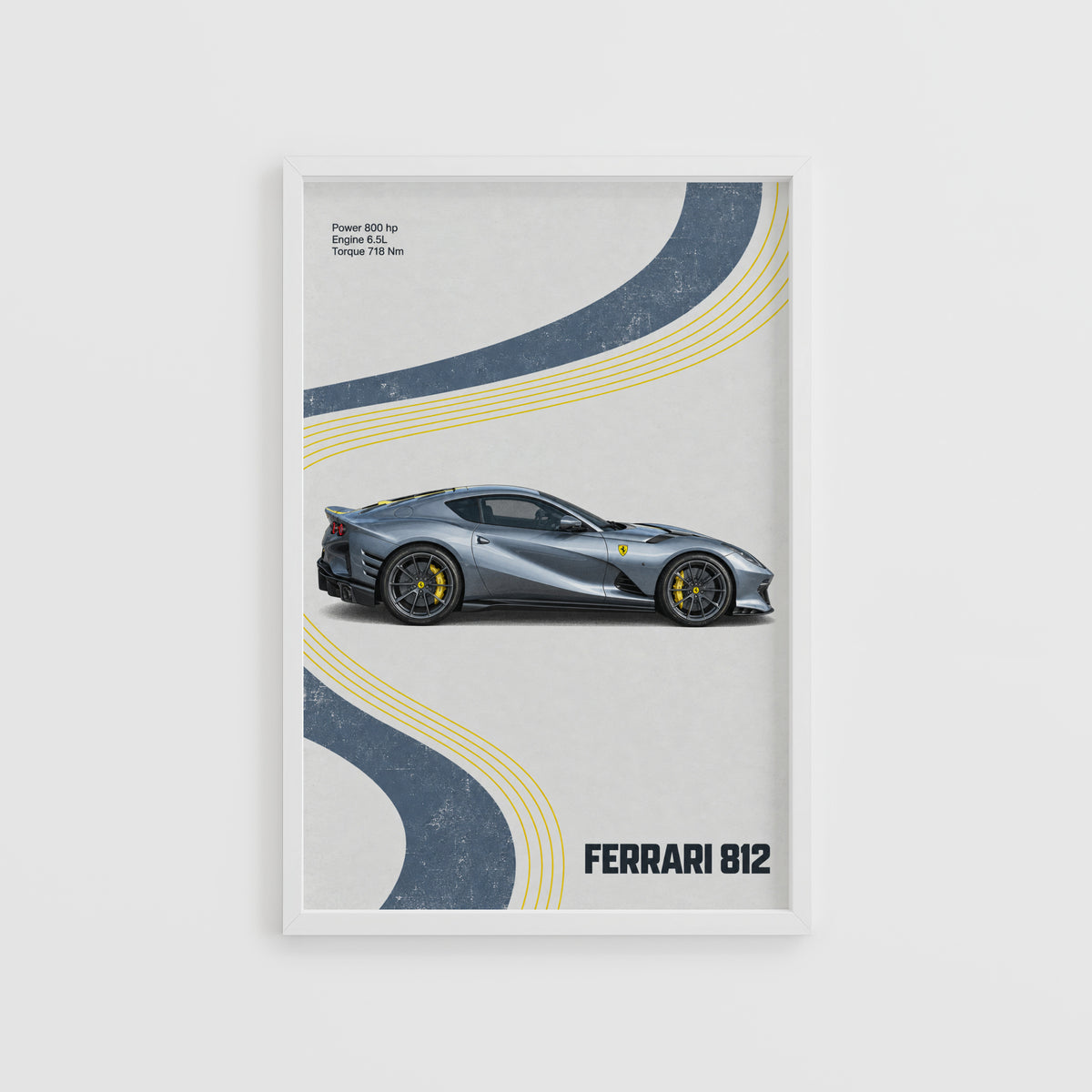 Vintage Ferrari 812 Print, Supercar Wall Art