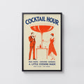 Vintage Cocktail Hour Print Poster, Art Deco Bar Art
