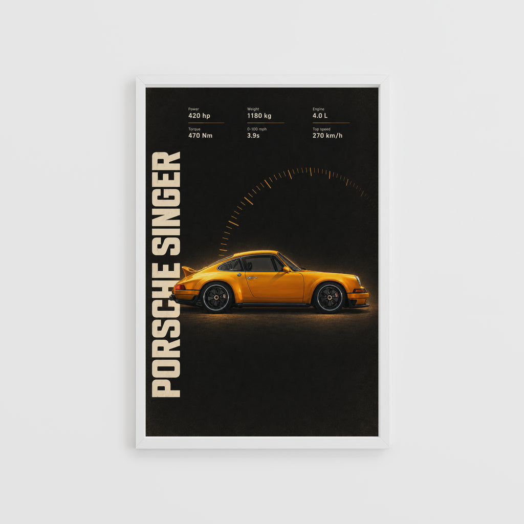 Vintage Porsche Singer Car Print, Wall Art