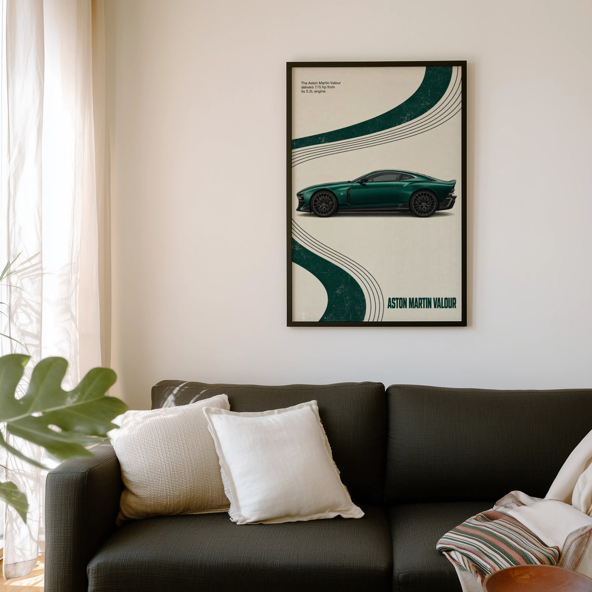 Vintage Aston Martin Valour Print, Green Car Art