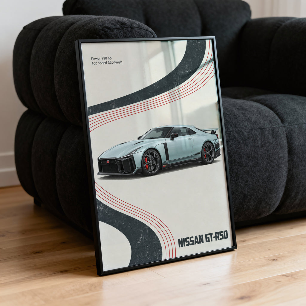 Vintage Nissan GT-R50 Print, Retro Car Wall Art