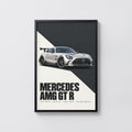 Vintage Mercedes AMG GT R Print, Supercar Wall Art