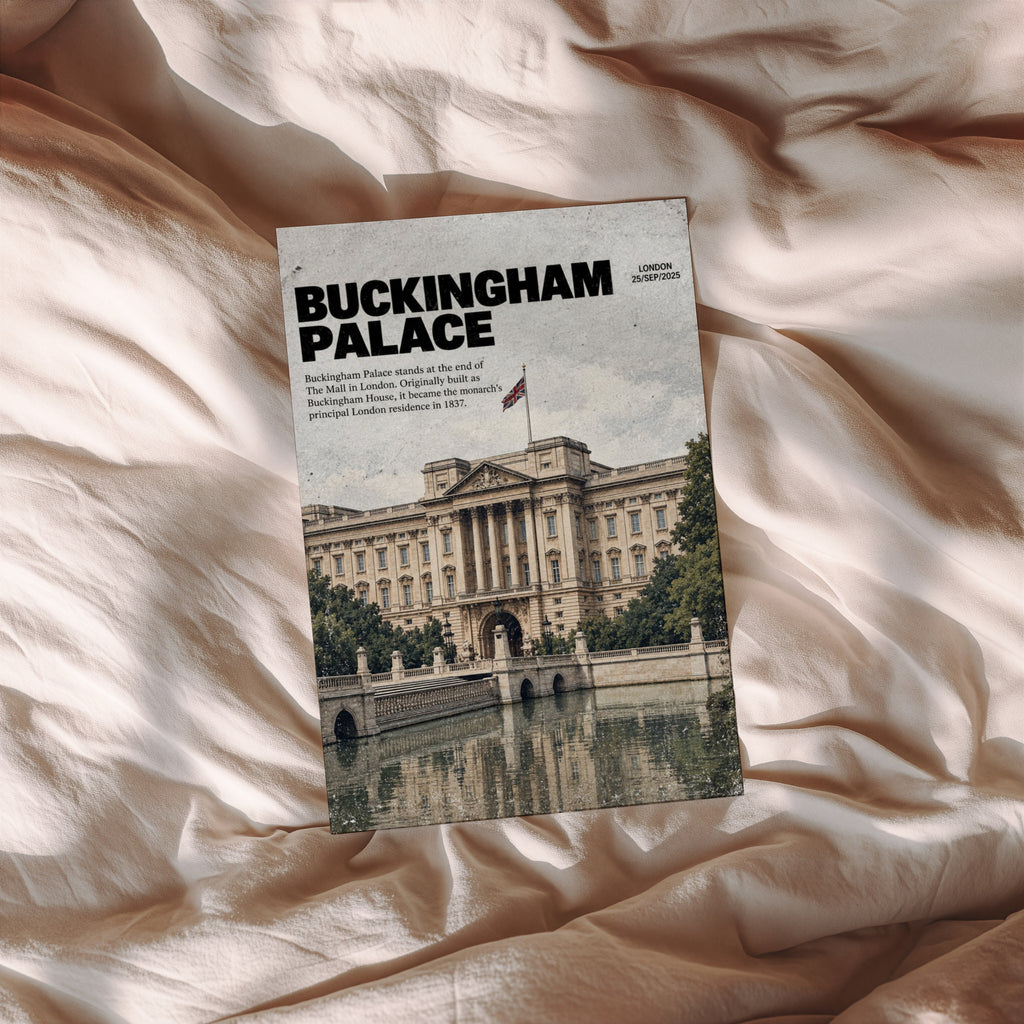 Vintage Buckingham Palace London Poster, Wall Art Print