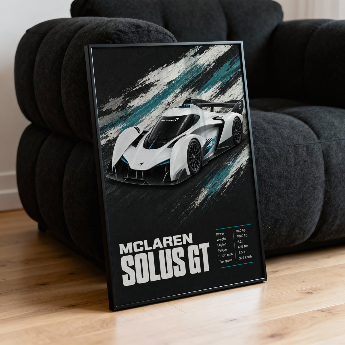 Vintage McLaren Solus GT Print, Car Wall Art