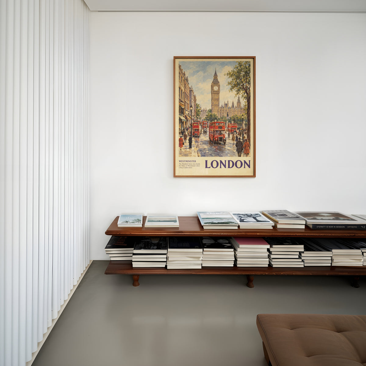 Vintage London Poster, Westminster Wall Art, Big Ben Print