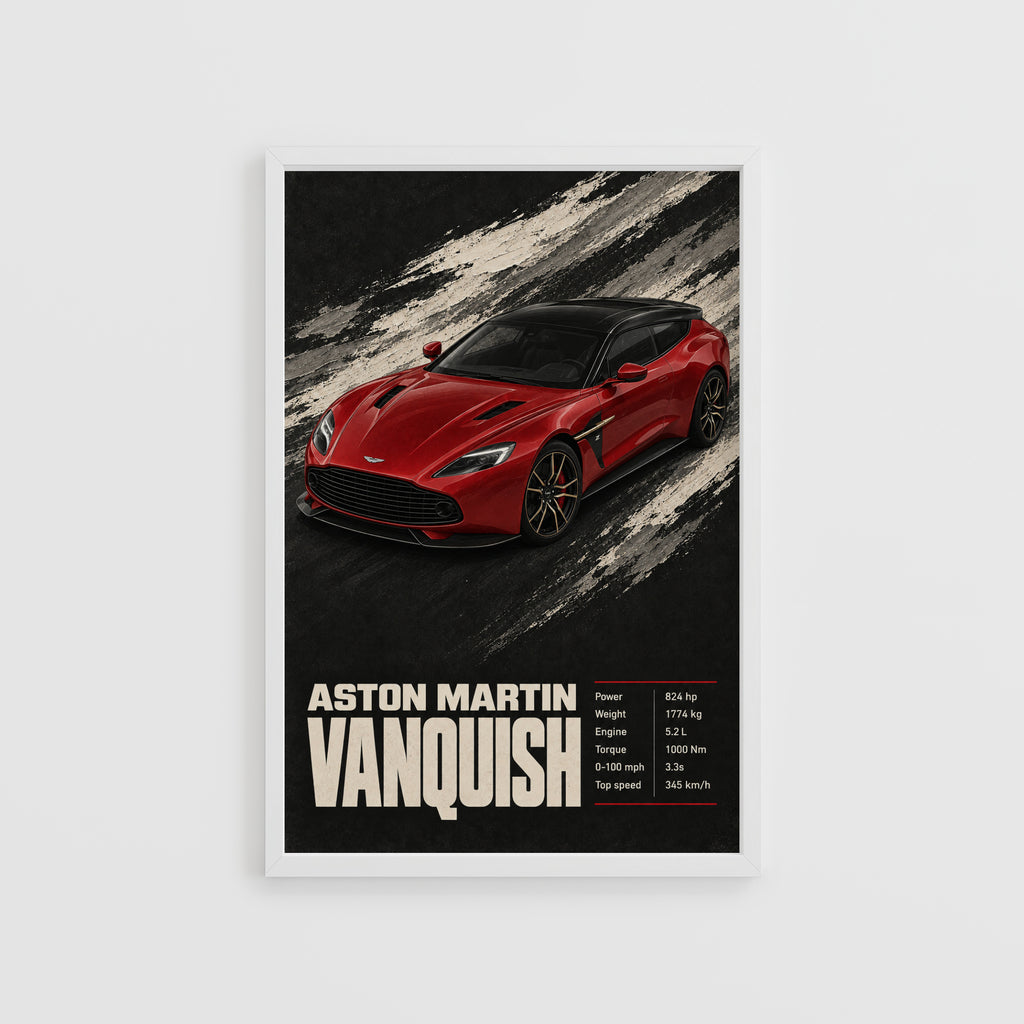 Vintage Aston Martin Vanquish Print, Car Wall Art
